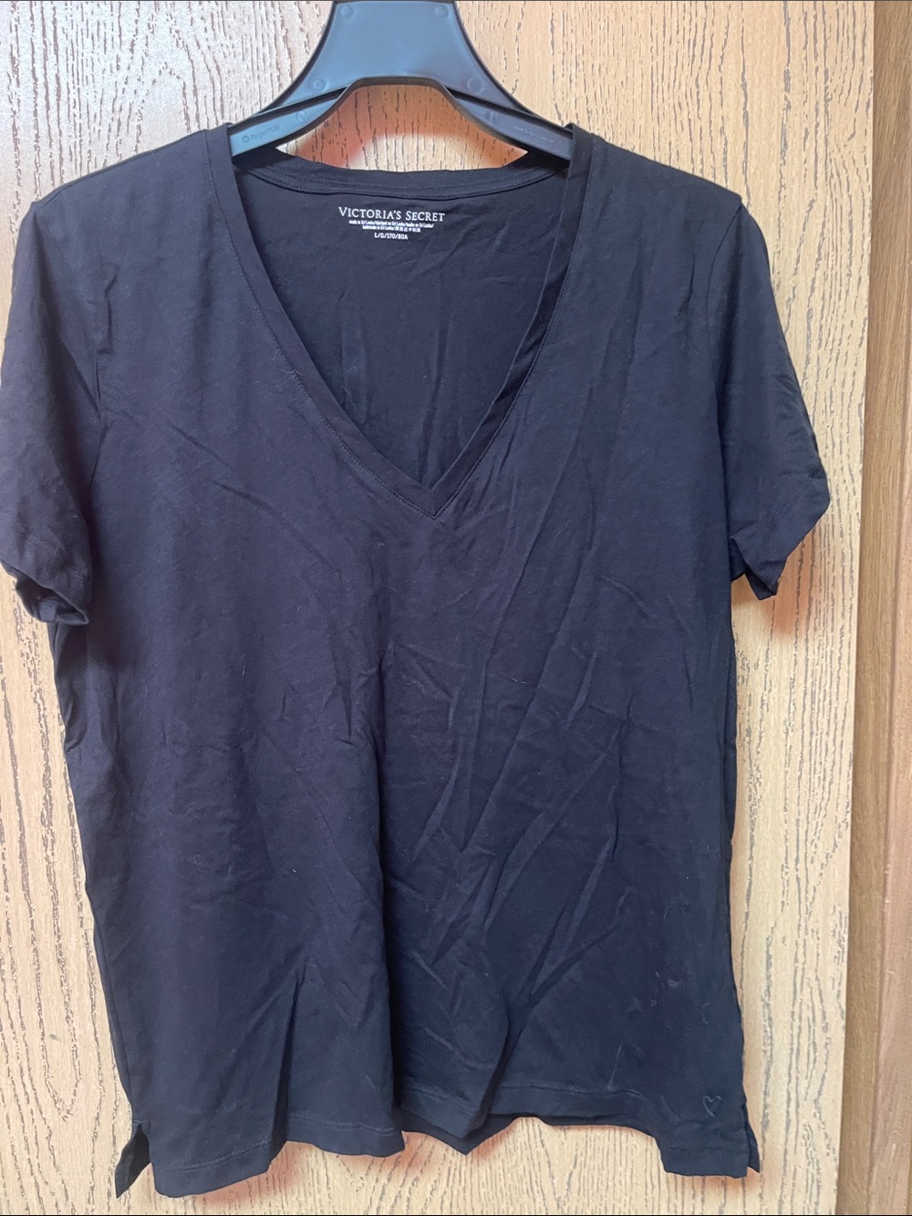 Victoria's Secret Black V-Neck Short Sleeve Tee